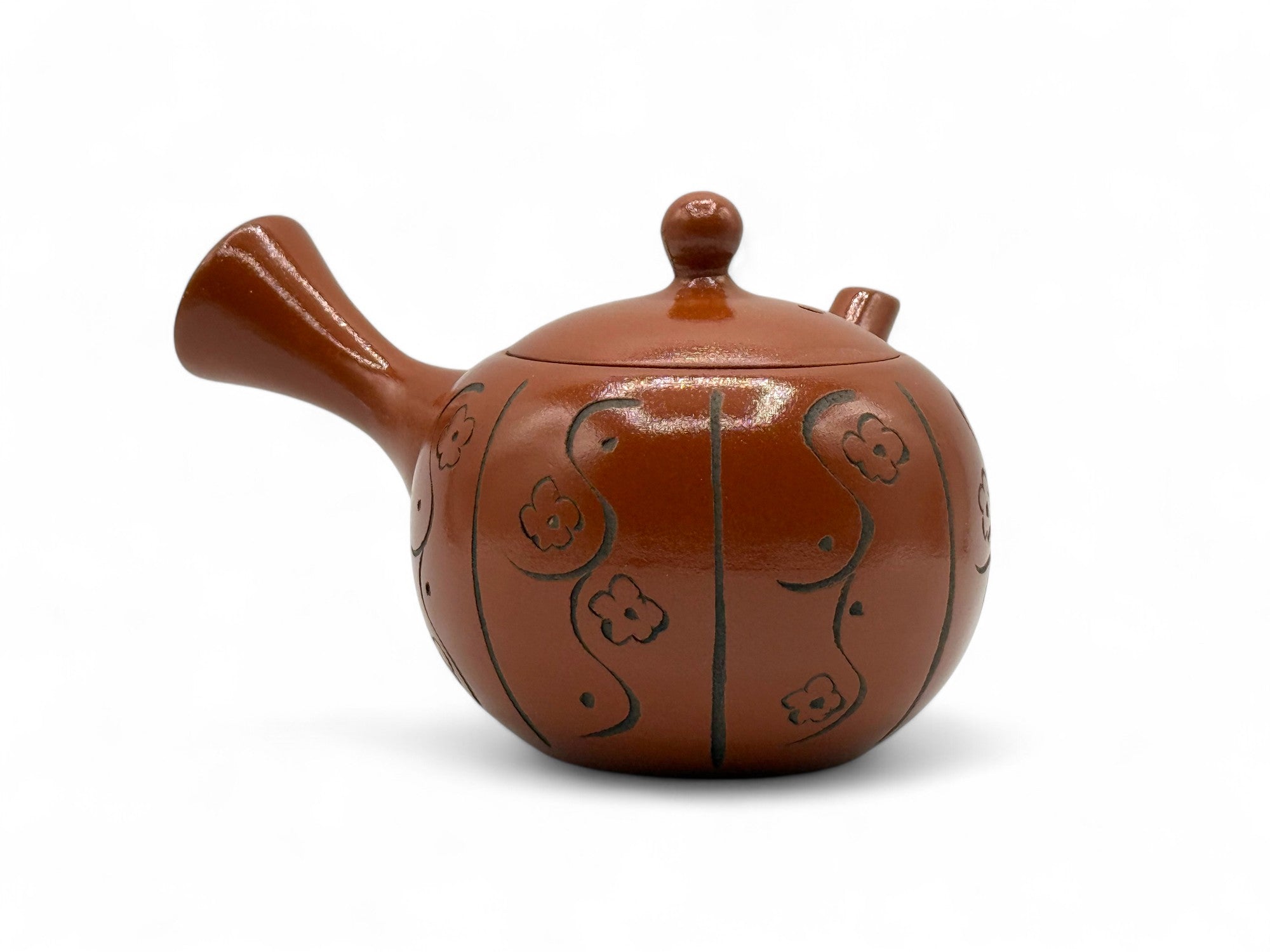 Yixing Tokusa Red Tokoname-yaki Kyusu - Japanese Teapot - Thumbnail 3