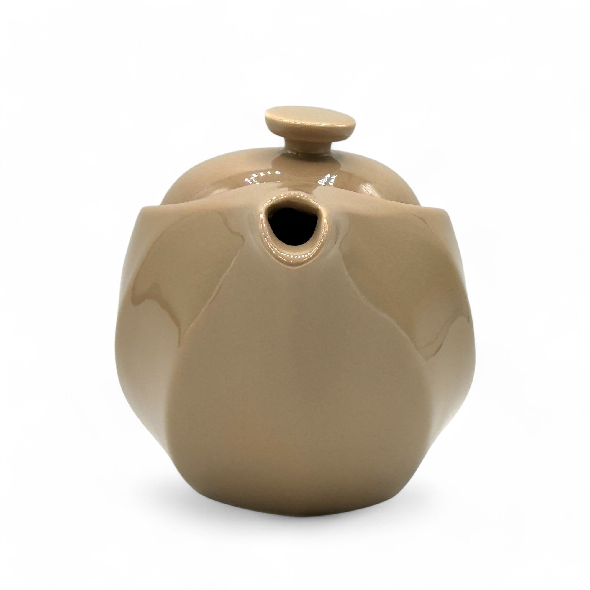 Inoue Tea Rakuchin Beige Mino-yaki Porcelain Kyusu - Japanese Teapot