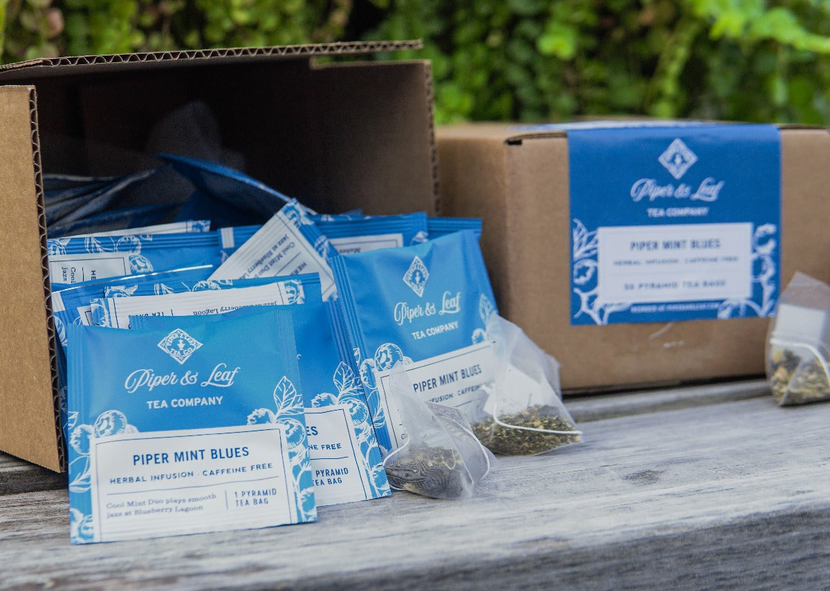Piper and Leaf Piper Mint Blues Case of Individually Wrapped Tea Bags- 50ct