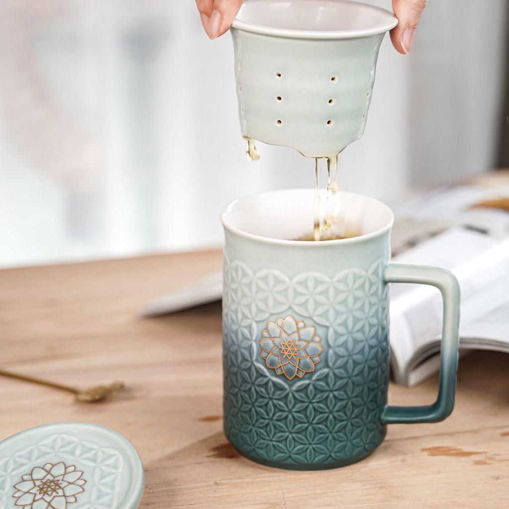 Acera Flower of Life 3-in-1 Tea Mug with Infuser