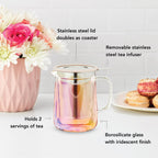 Pinky Up Chas Mini Glass Teapot & Infuser
