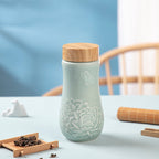 Acera Golden Age Peony Ceramic Tea Tumbler