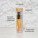 Pinky Up Blair: Iridescent Glass Travel Infuser Mug