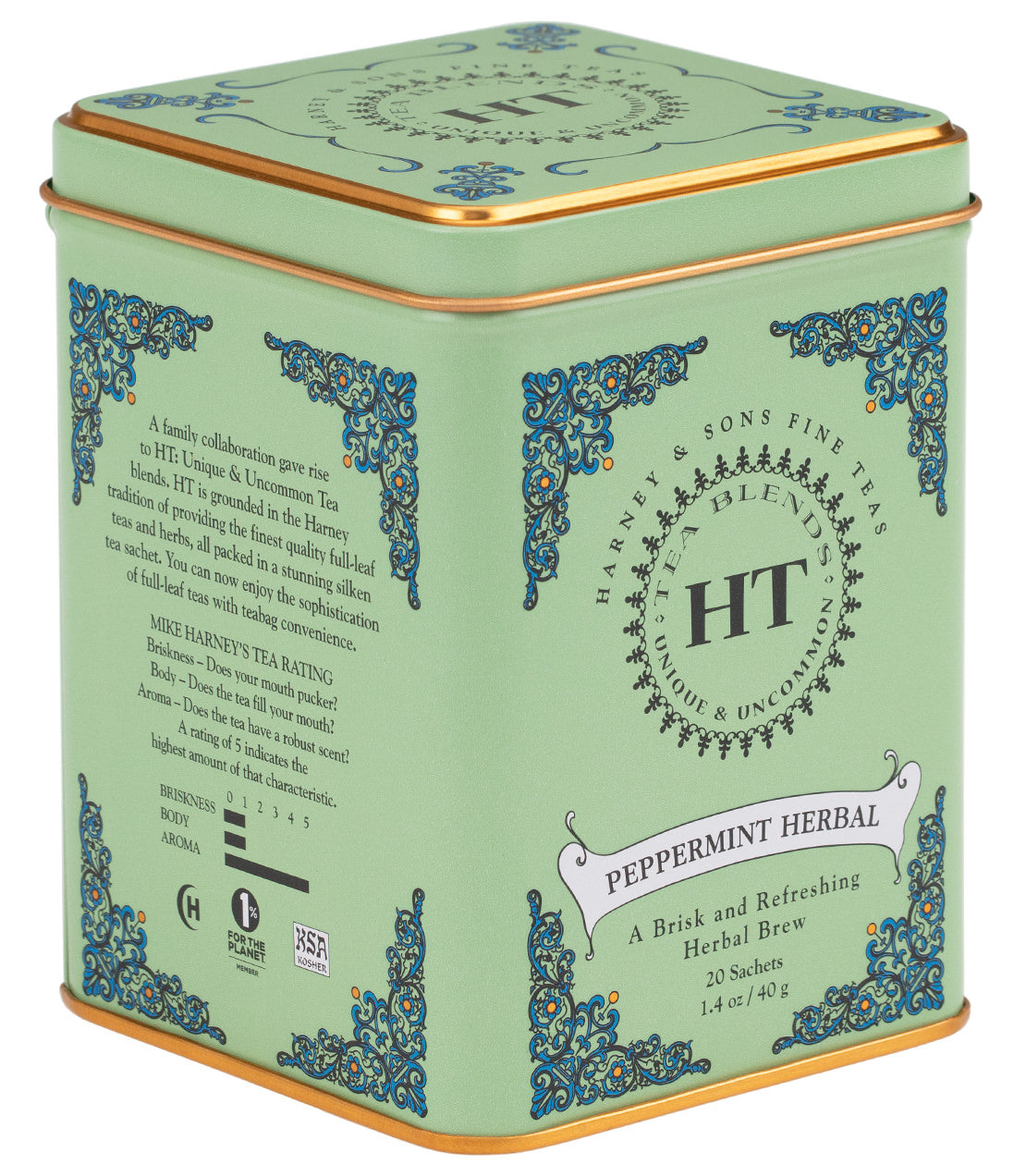 Harney & Sons Peppermint Herbal, HT Tin of 20 Sachets