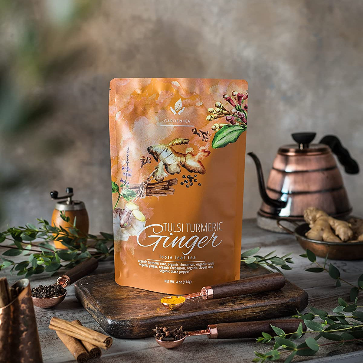 Gardenika Turmeric Ginger Tulsi Tea - 113g