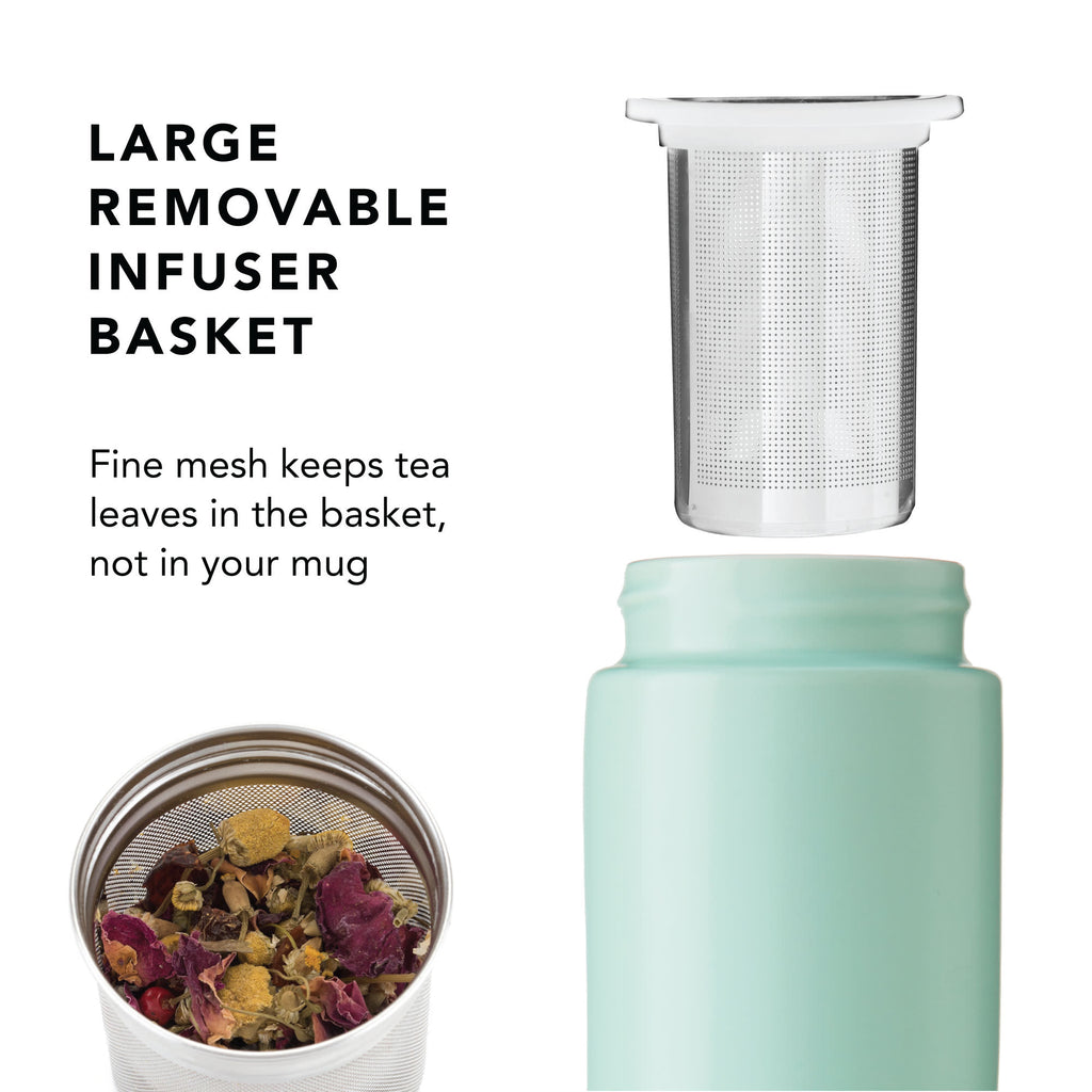 Pinky Up Tatyana Ceramic To-Go Infuser Mug in Turquoise