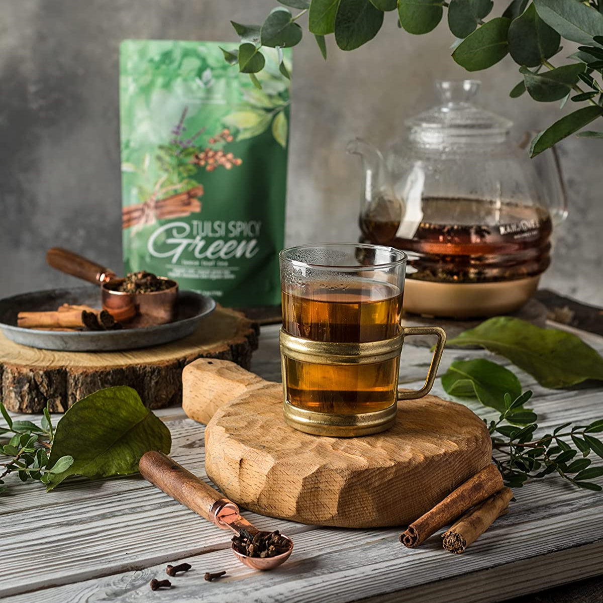 Organic Tulsi Spicy Green Tea