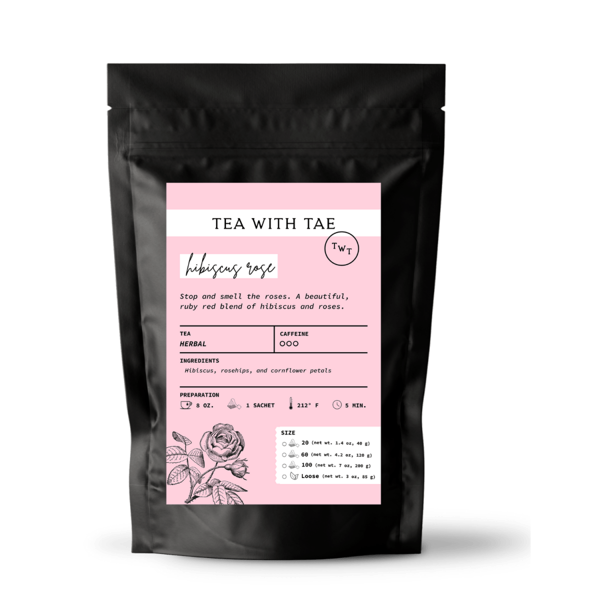 Tea with Tae Hibiscus Rose Pouch
