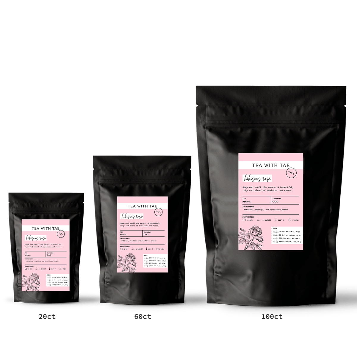 Tea with Tae Hibiscus Rose Pouch