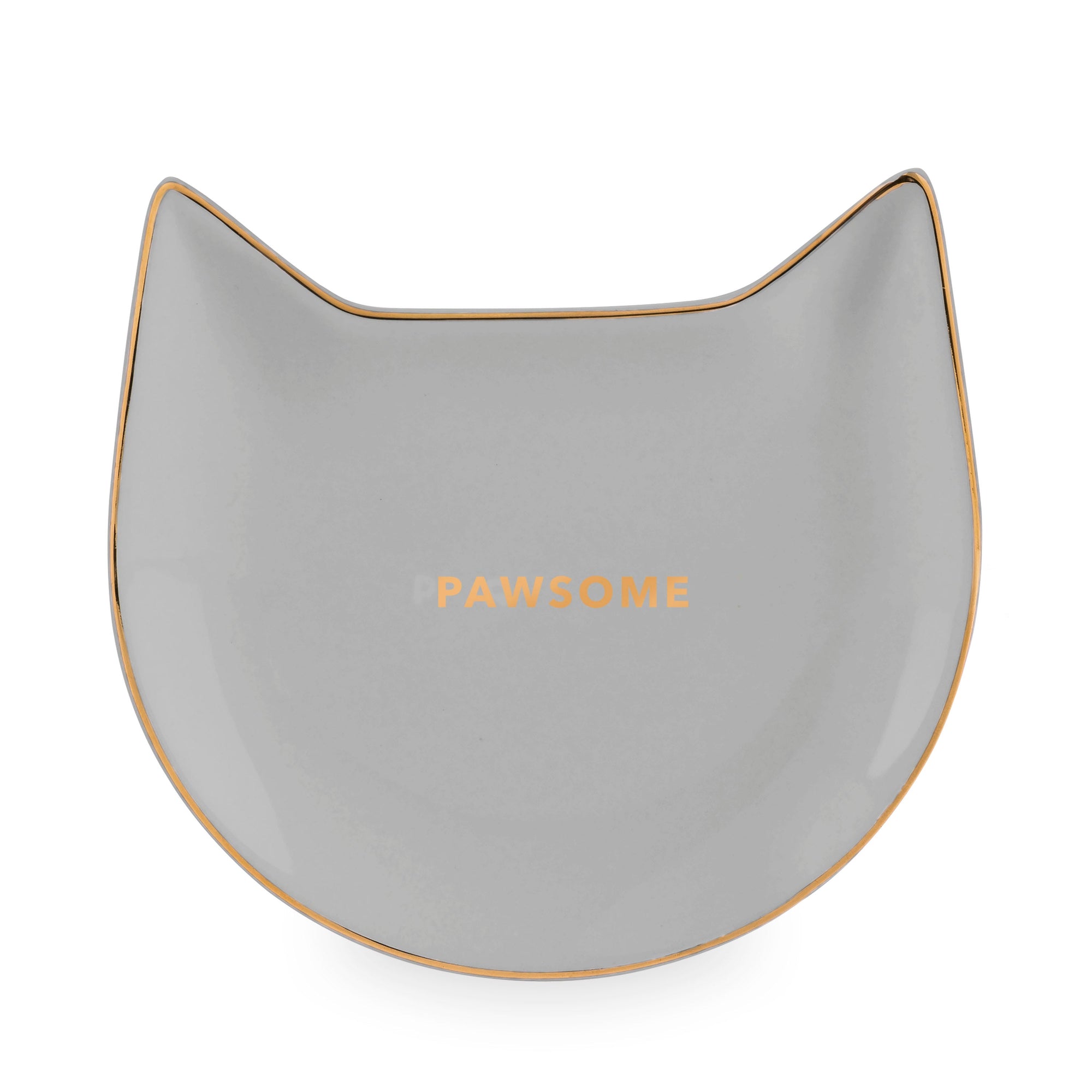 Pinky Up Pawsome Ceramic Tea Tray in Gray