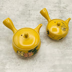 Inoue Tea Yixing Hanabori Yellow Tokoname-yaki Kyusu - Japanese Mini Teapot