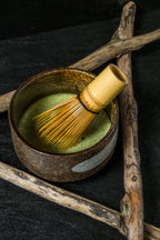 Inoue Tea Brushstroke Brown Mino-yaki Chawan - Japanese Matcha Bowl