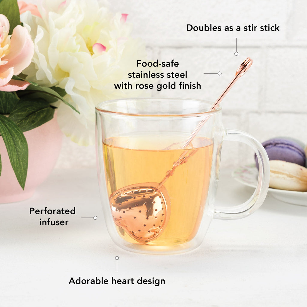 Pinky Up Rose Gold Heart Tea Infuser
