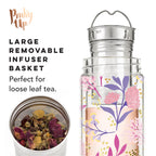 Pinky Up Blair: Botanical Bliss Glass Travel Infuser Mug