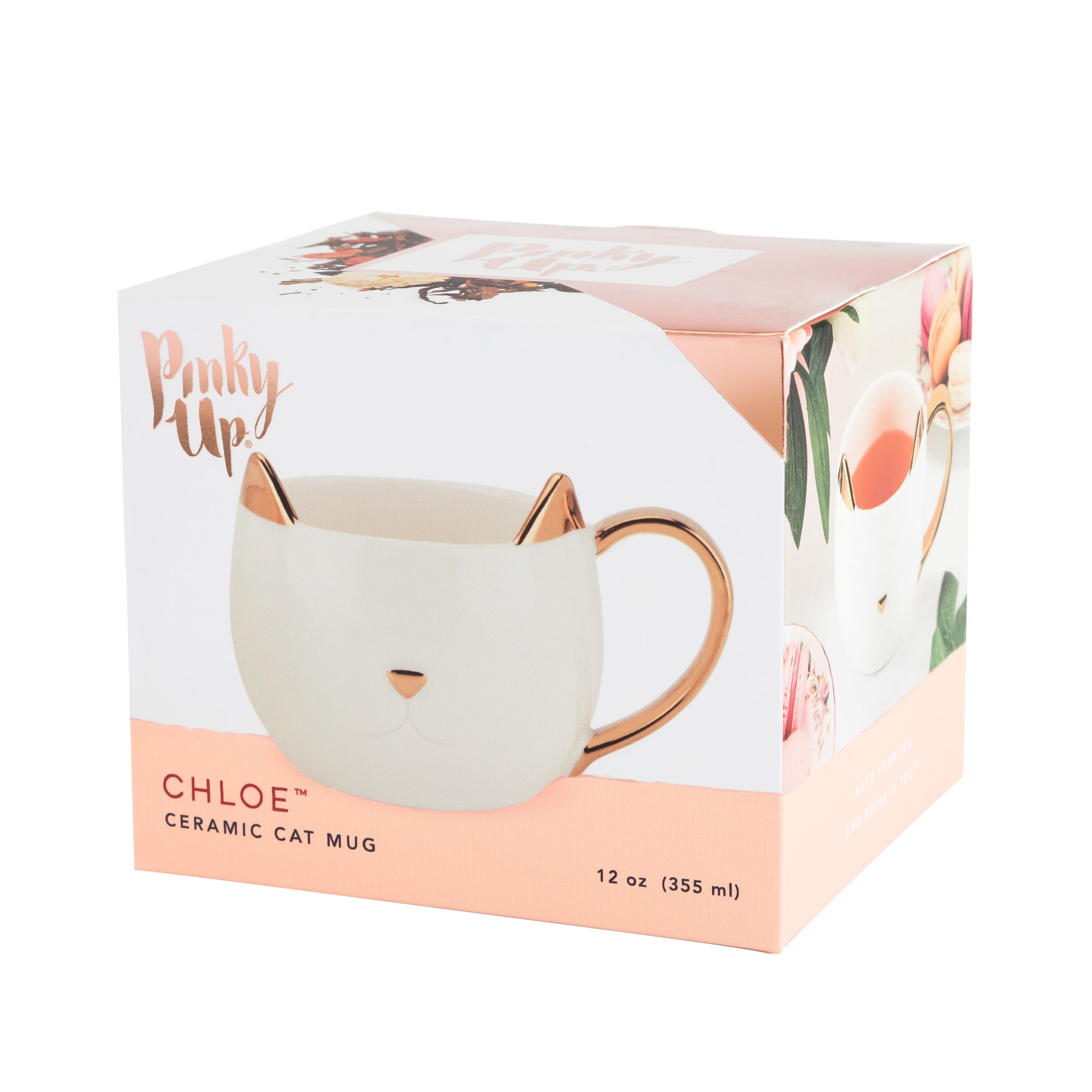 Pinky Up Chloe White Cat Mug