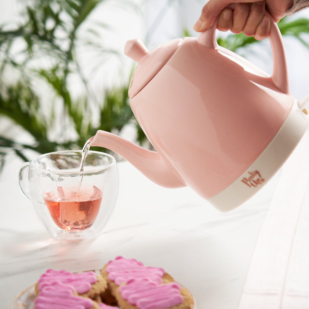 Pinky Up Noelle™ Pink Ceramic Electric Tea Kettle