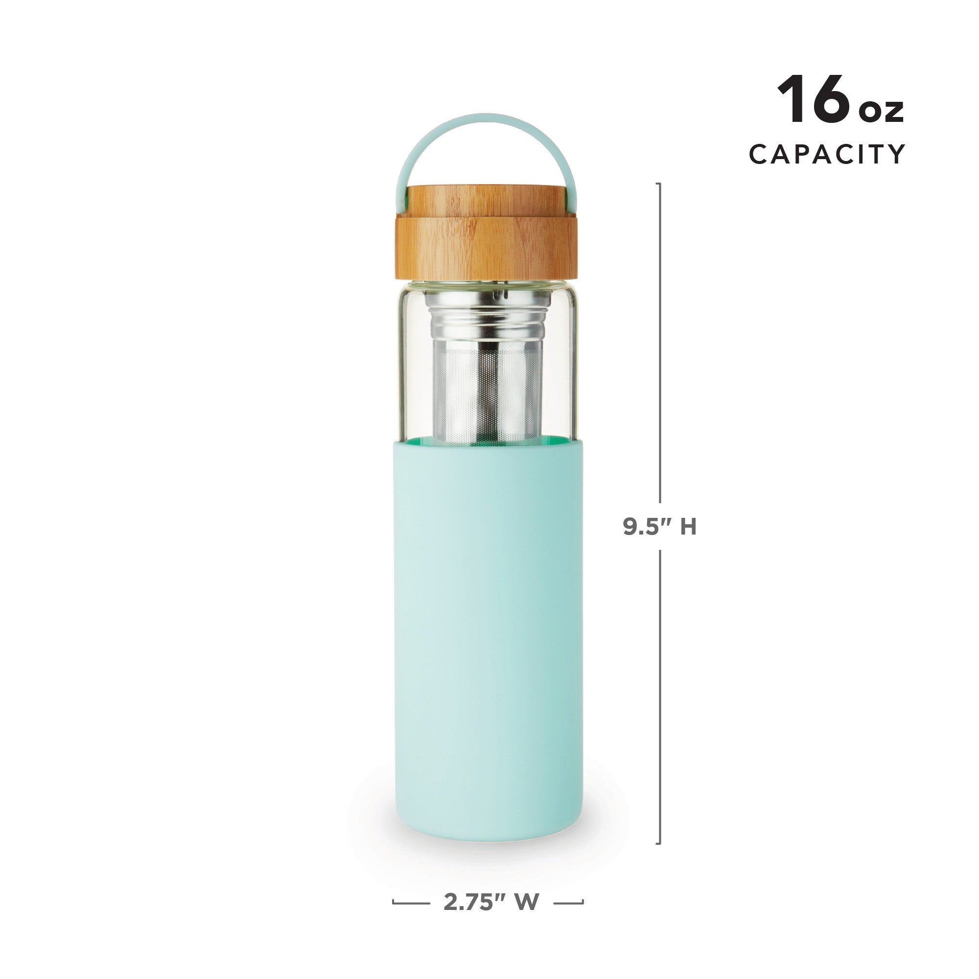 Pinky Up Dana Glass Travel Mug in Turquoise