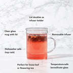Pinky Up Blake Glass Tea Infuser Mug