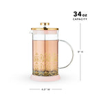 Pinky Up Riley Casablanca Glass Tea Press Pot