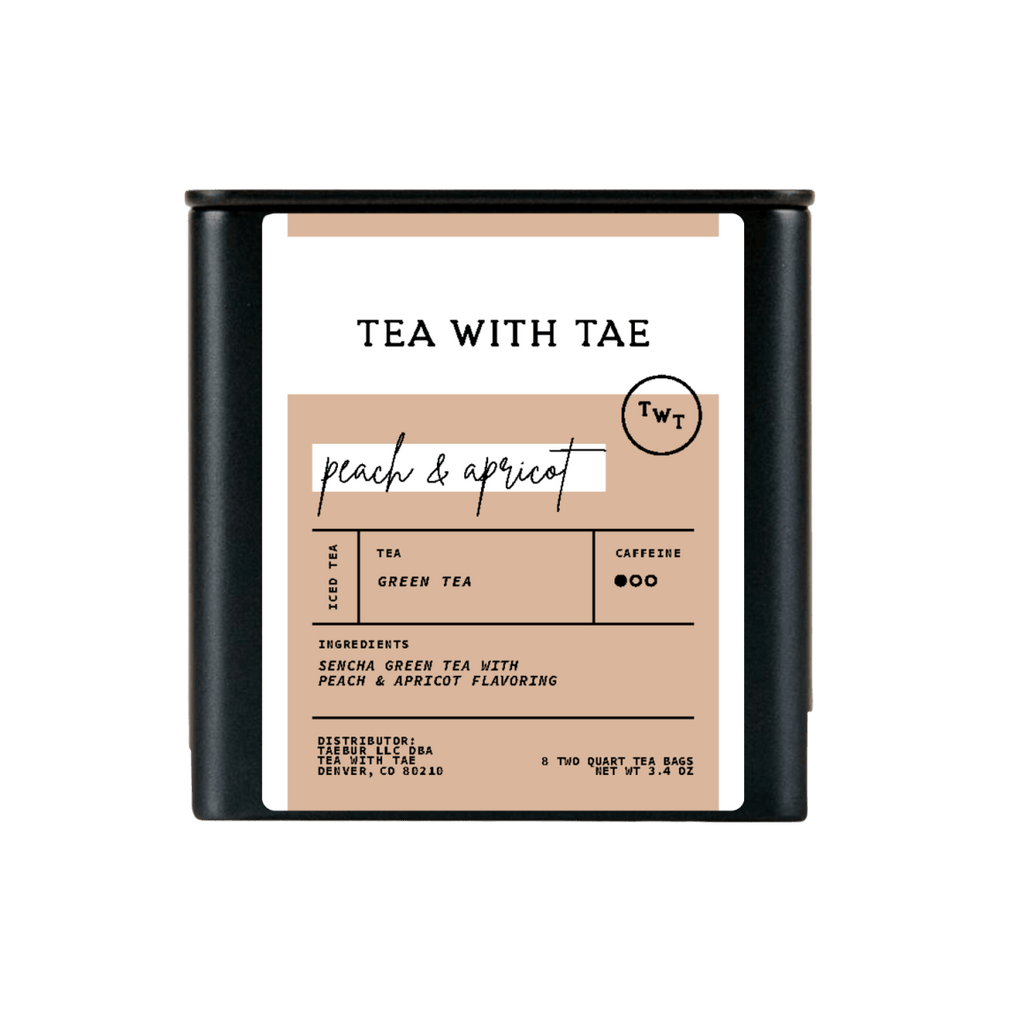 Tea with Tae Peach & Apricot Iced Tea Tin Gift (8 pillow bags)