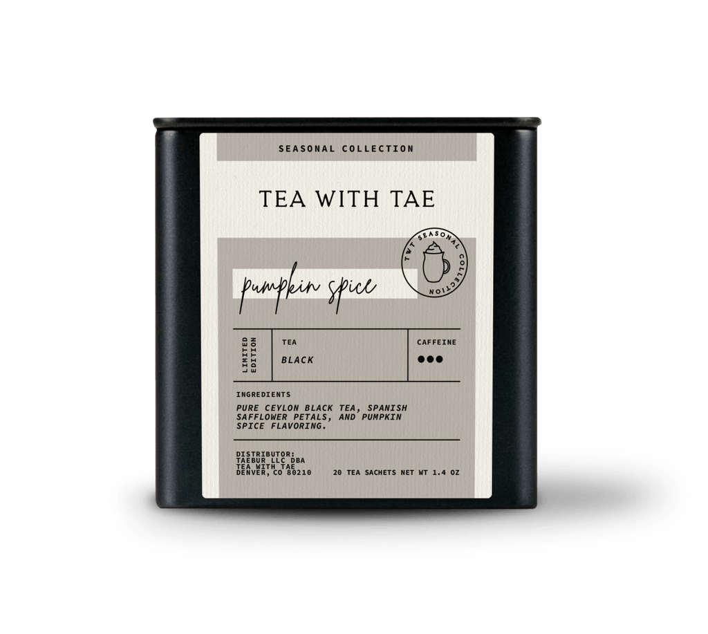 Tea with Tae Pumpkin Spice Black Tea Tin Gift (20 tea sachets)