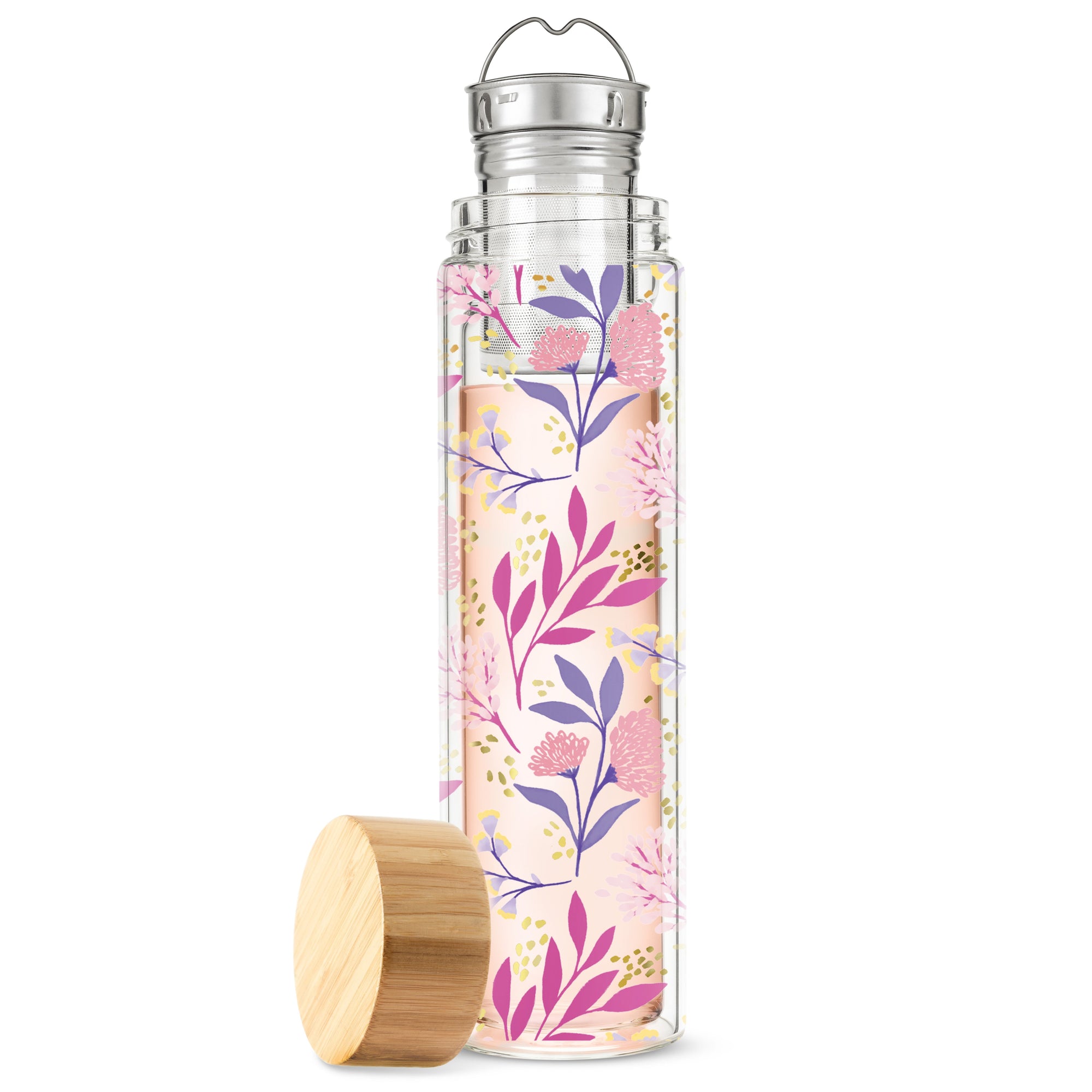 Pinky Up Blair: Botanical Bliss Glass Travel Infuser Mug