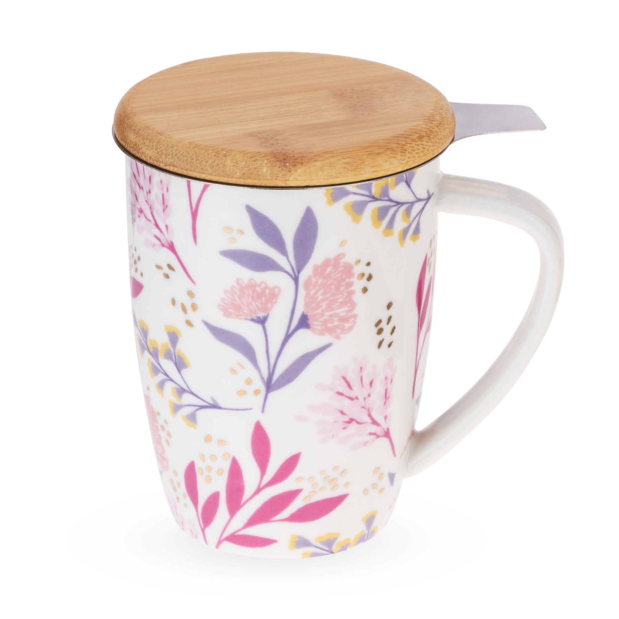 Pinky Up Bailey: Botanical Bliss Ceramic Tea Mug & Infuser
