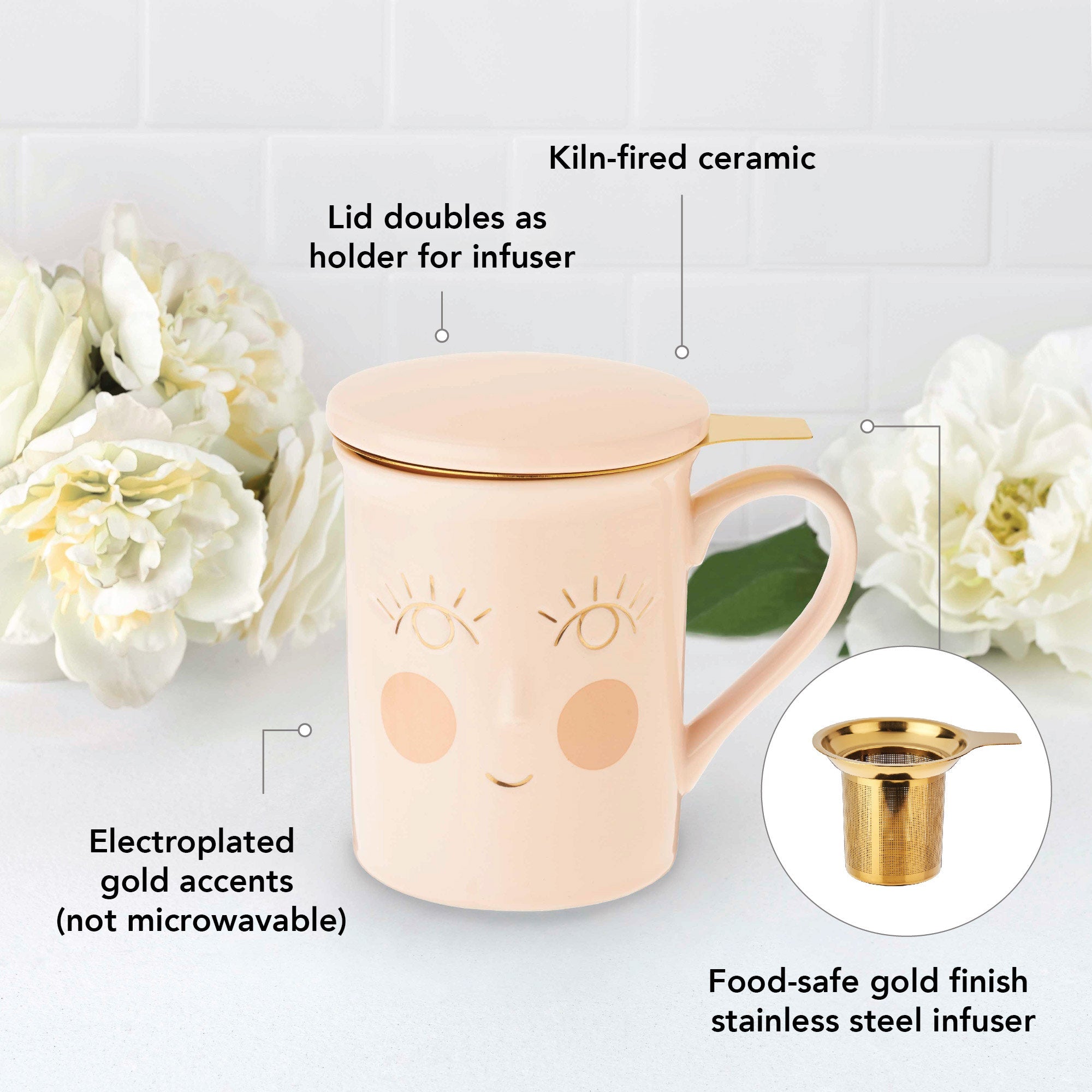 Pinky Up Annette: Hello Beautiful Ceramic Tea Mug & Infuser