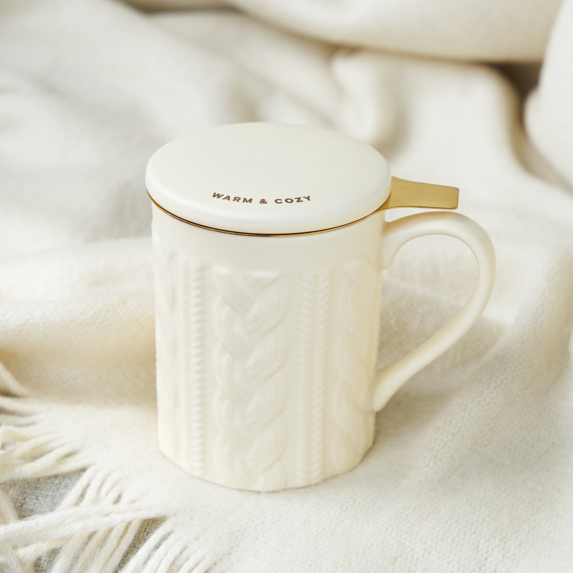 Pinky Up Annette Knit Ceramic Tea Mug & Infuser