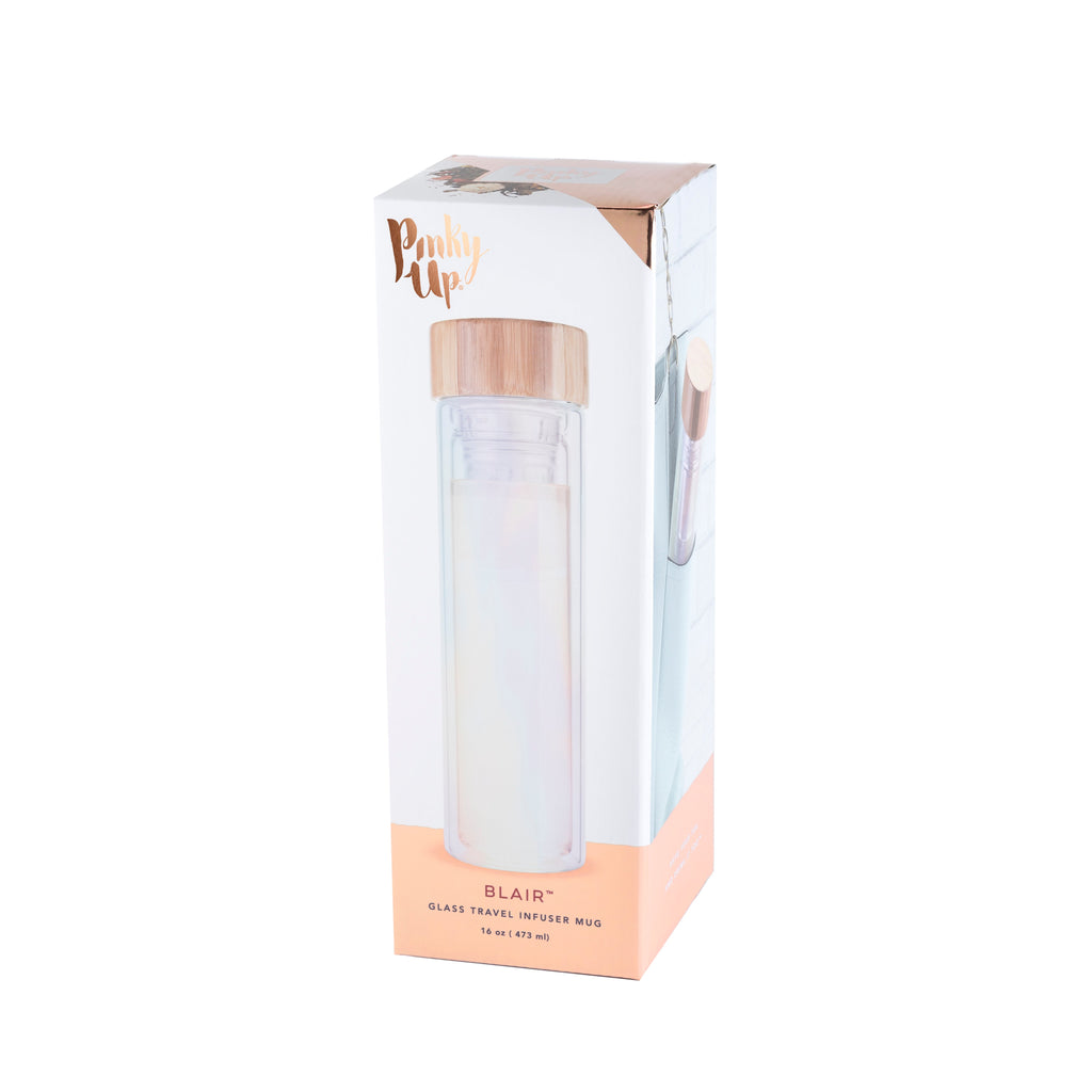 Pinky Up Blair: Iridescent Glass Travel Infuser Mug