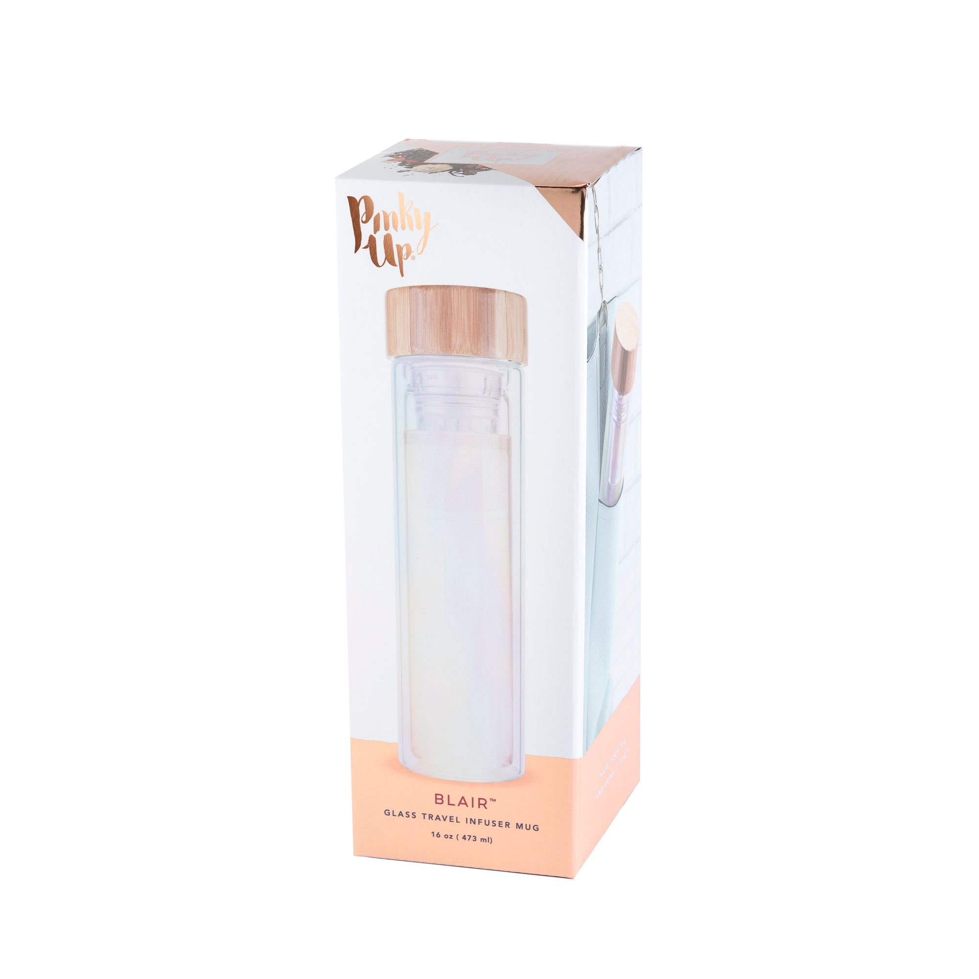 Pinky Up Blair: Iridescent Glass Travel Infuser Mug