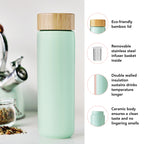 Pinky Up Tatyana Ceramic To-Go Infuser Mug in Turquoise