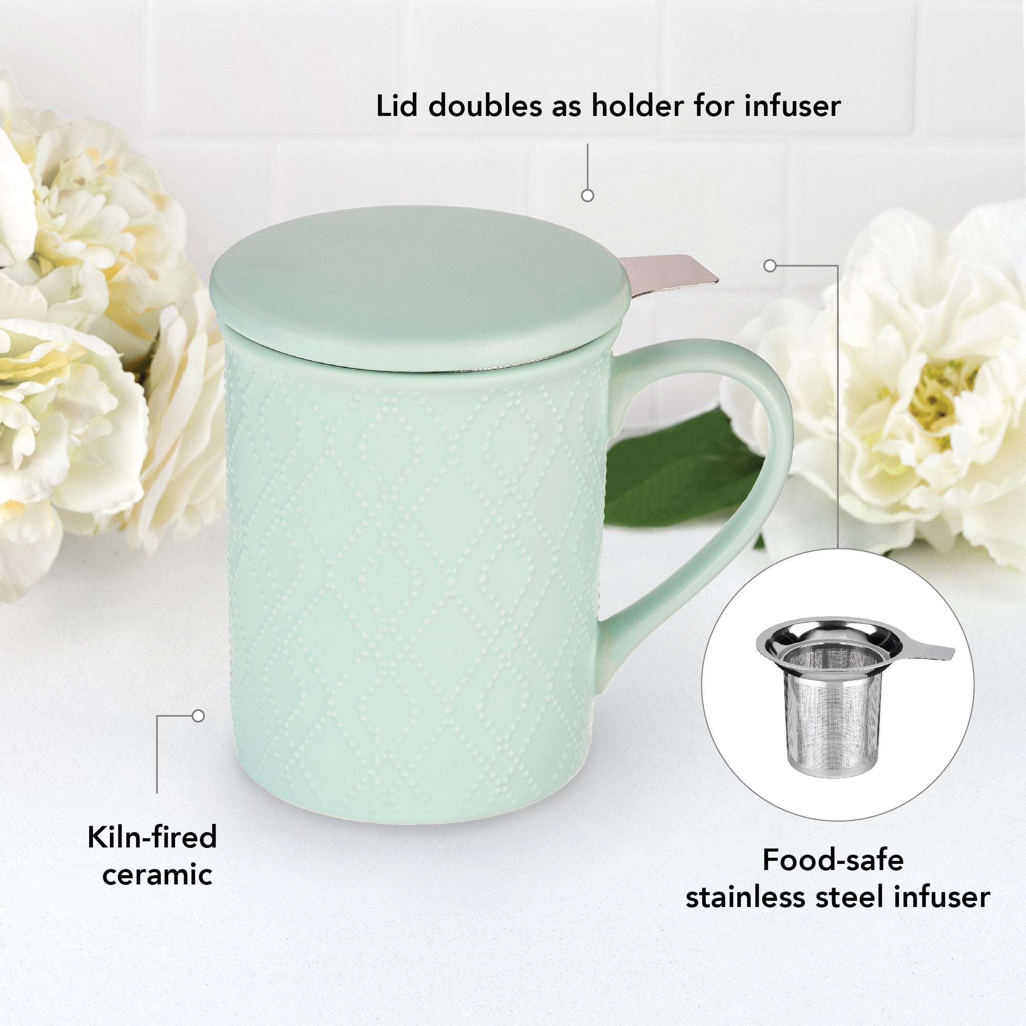 Pinky Up Annette: Souk Mint Ceramic Tea Mug & Infuser