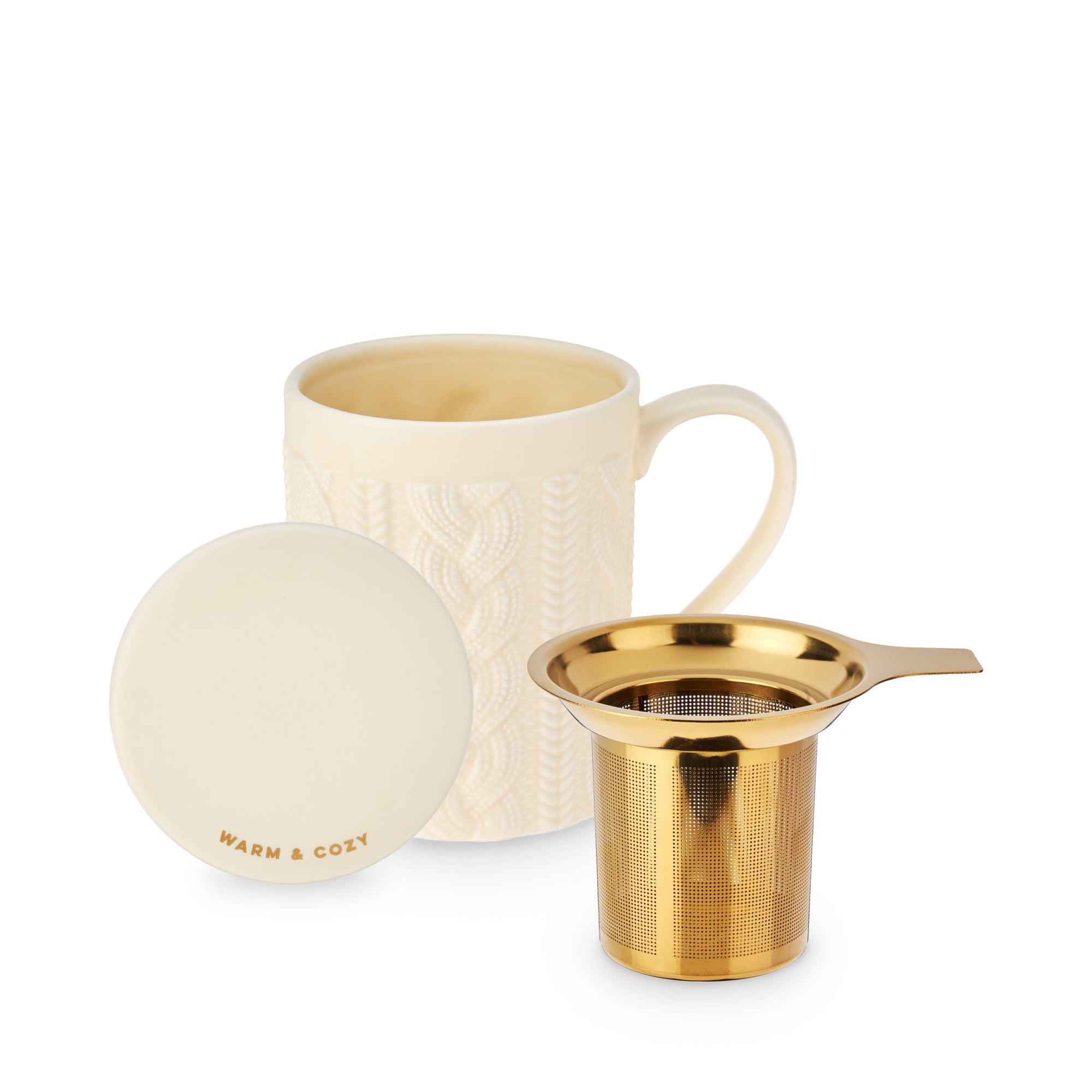 Pinky Up Annette Knit Ceramic Tea Mug & Infuser