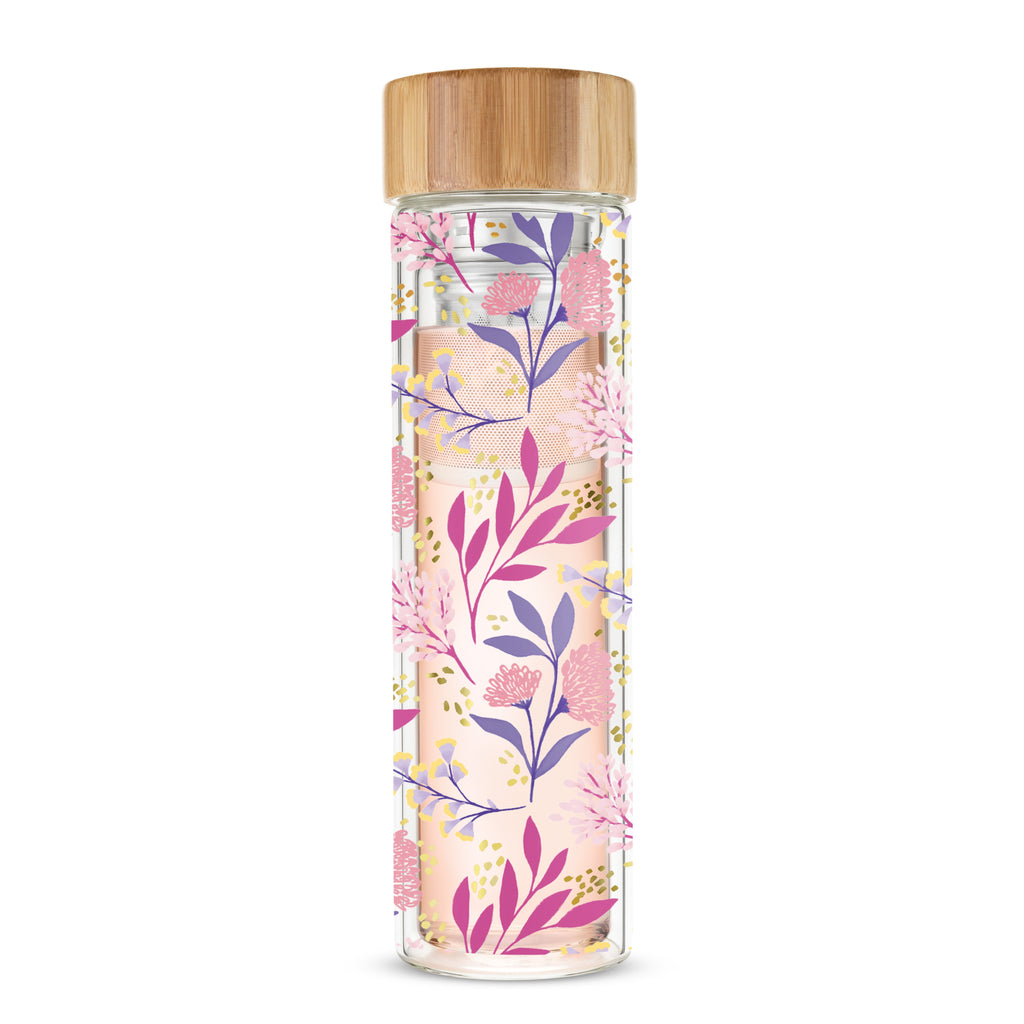 Pinky Up Blair: Botanical Bliss Glass Travel Infuser Mug